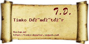 Timko Dömötör névjegykártya